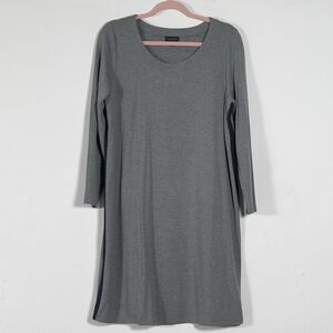 J. Jill Wearever Collection Stretch Jersey Midi Dress Sz PM Gray 3/4 Sleeves